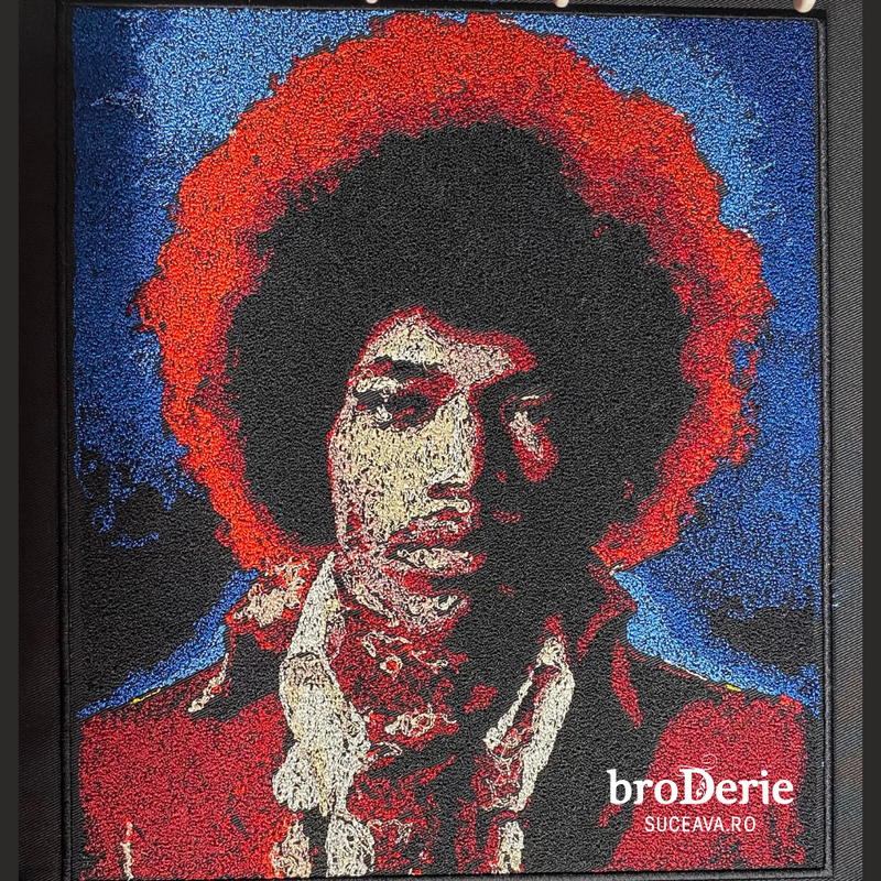 Jimi Hendrix - portret brodat