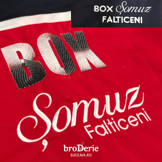 Broderie fata spate logo Box Somuz Falticeni