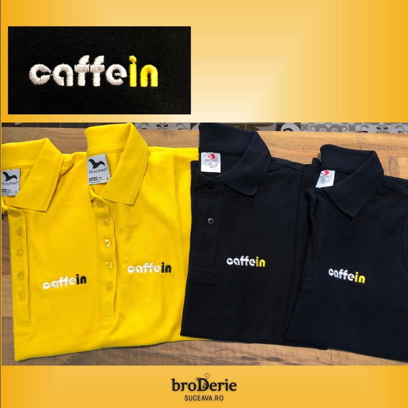 Tricouri brodate cu logo Caffein