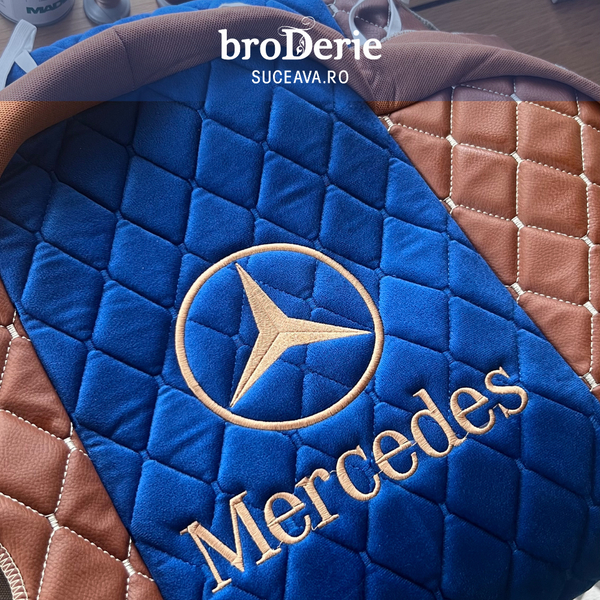 Husa scaun cap de tir brodat cu logo Mercedes
