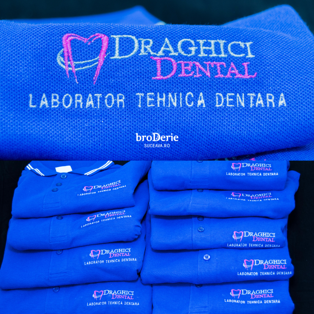 Tricouri brodate cu logo Draghici Dental