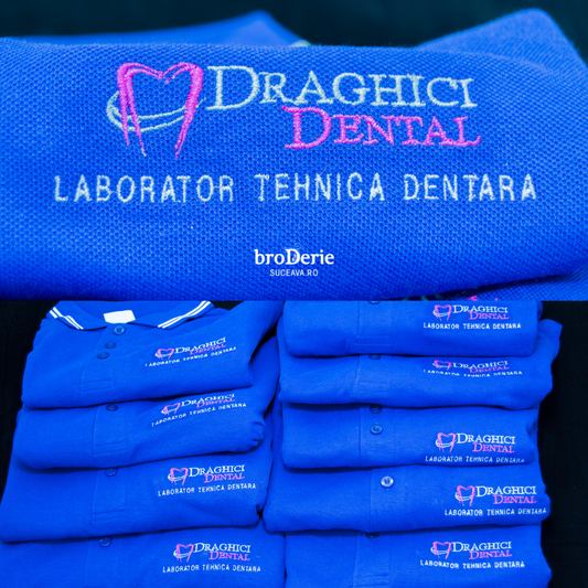 Tricouri brodate cu logo Draghici Dental