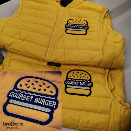 Veste galbene brodate Gourmet Burger