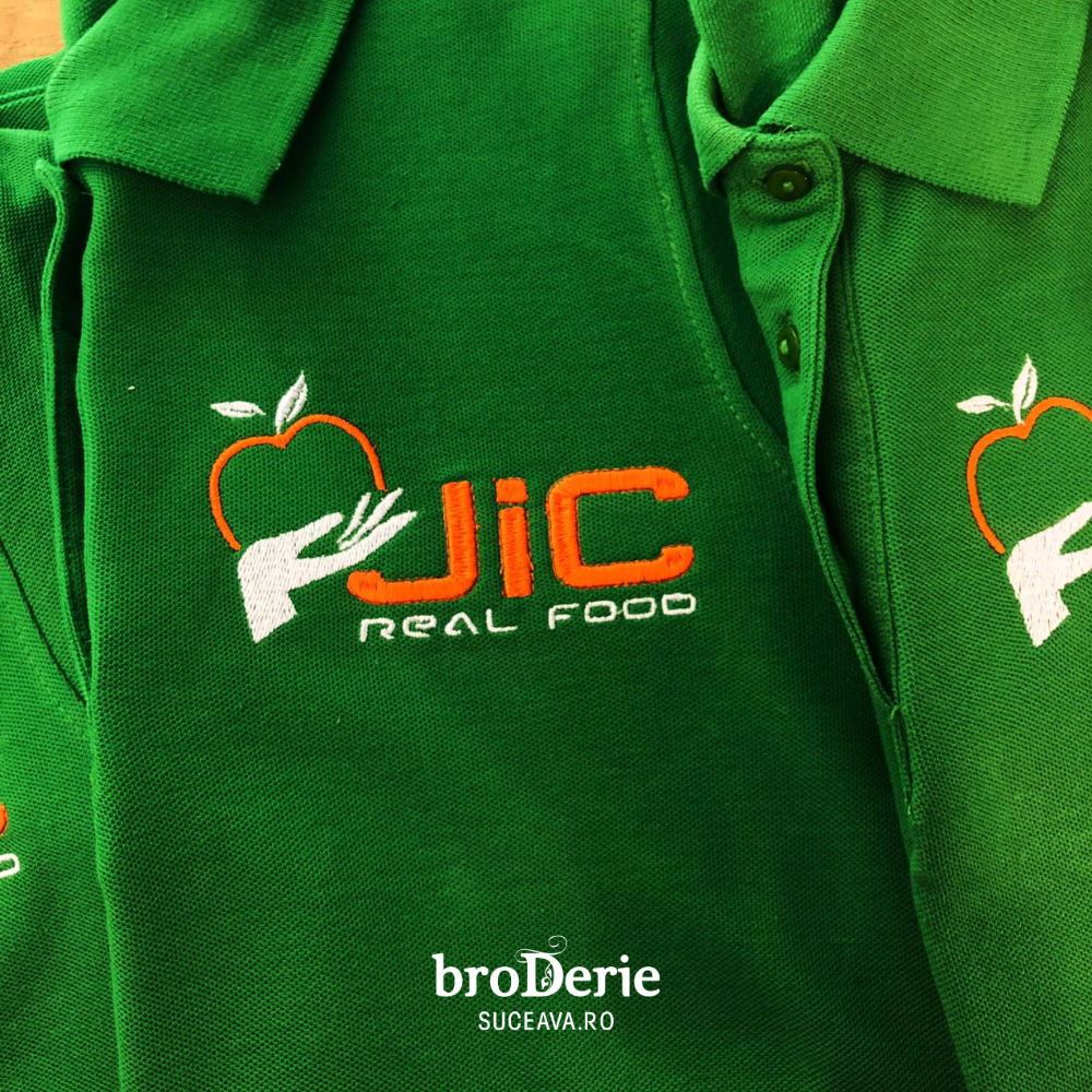 Tricouri brodate cu logo JIC Real Food