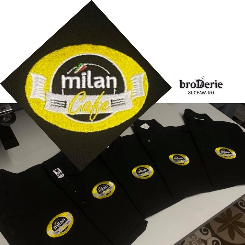 tricouri brodate cu logo Milan Cafe