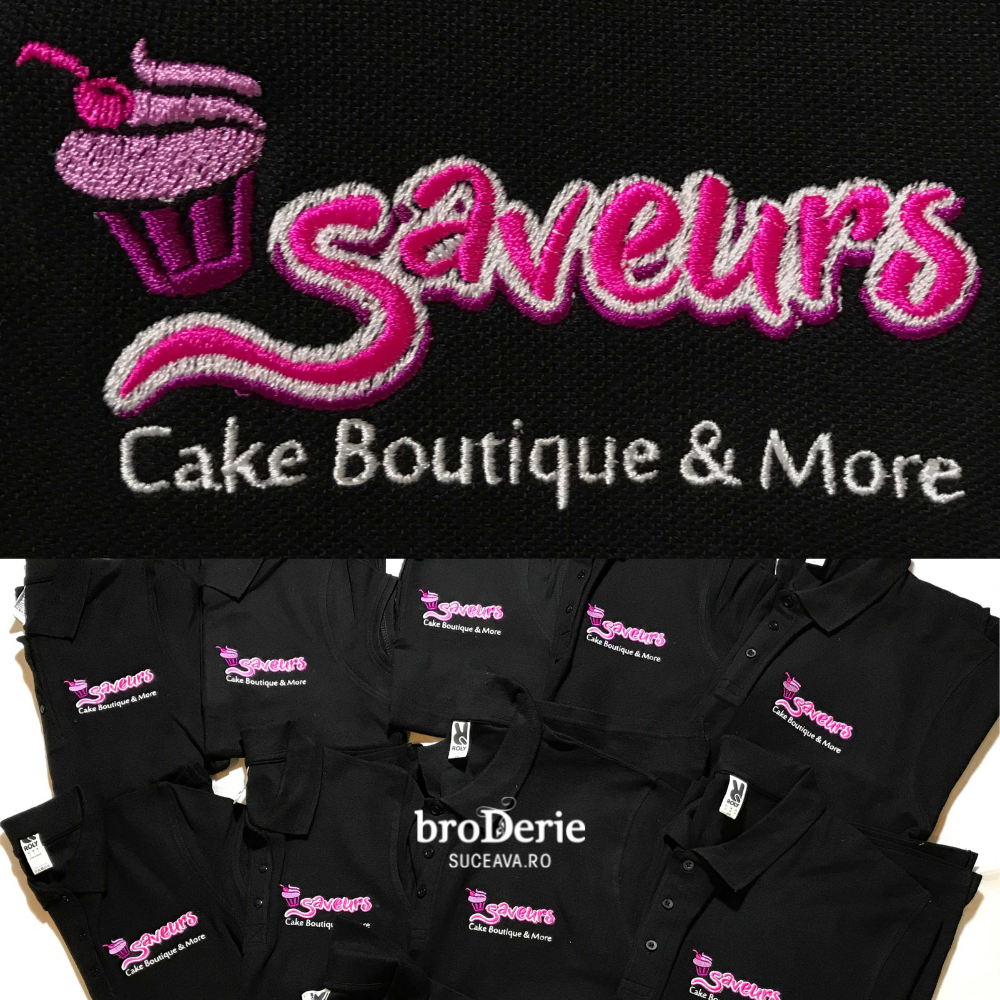 Tricouri polo brodate cu logo Saveurs