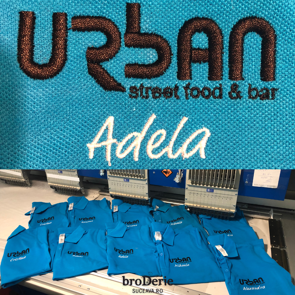 Tricouri brodate cu logo Urban Suceava si numele