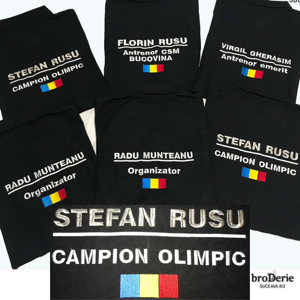 Broderie pe spate Campion Olimpic Stefan Rusu