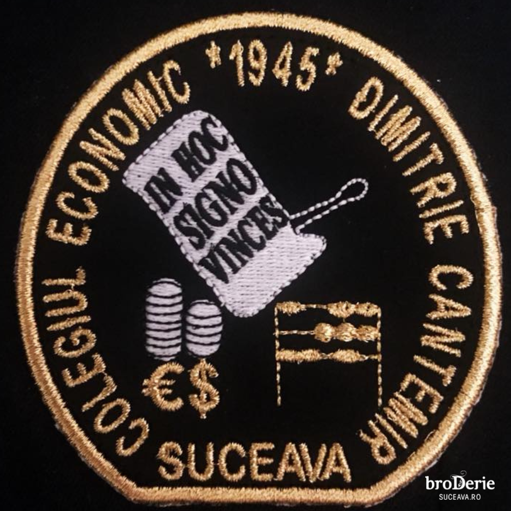 Emblema brodata Colegiul Economic 1985 Dimitrie Cantermir Suceava