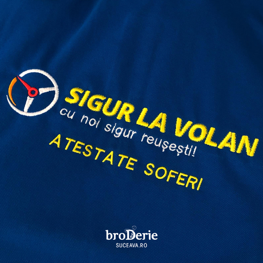 Logo brodat Sigur la volan