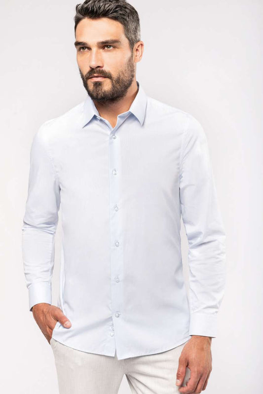 KA513 Men's long-sleeved cotton poplin shirt