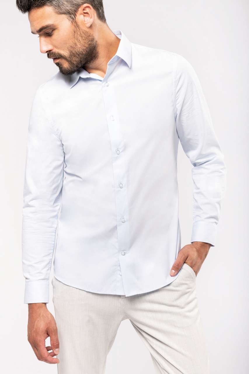 KA513 Men's long-sleeved cotton poplin shirt