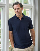 Luxury Stretch V-Neck Polo - Broderie Suceava