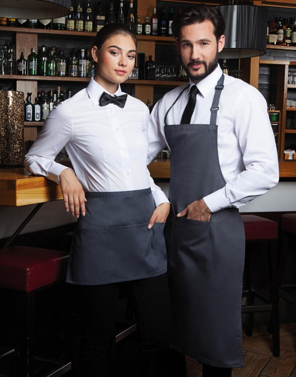 Șorț basic în talie cu buzunare - personalizat logo